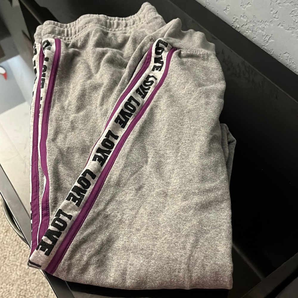 These are sweatpants I’ve had for years. They say live down the side